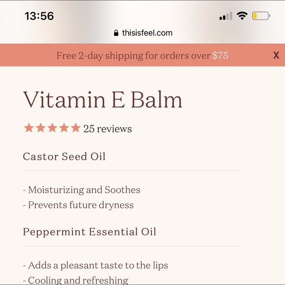 New. FEEL. Vitamin E Lip Balm. - Picture 4 of 4